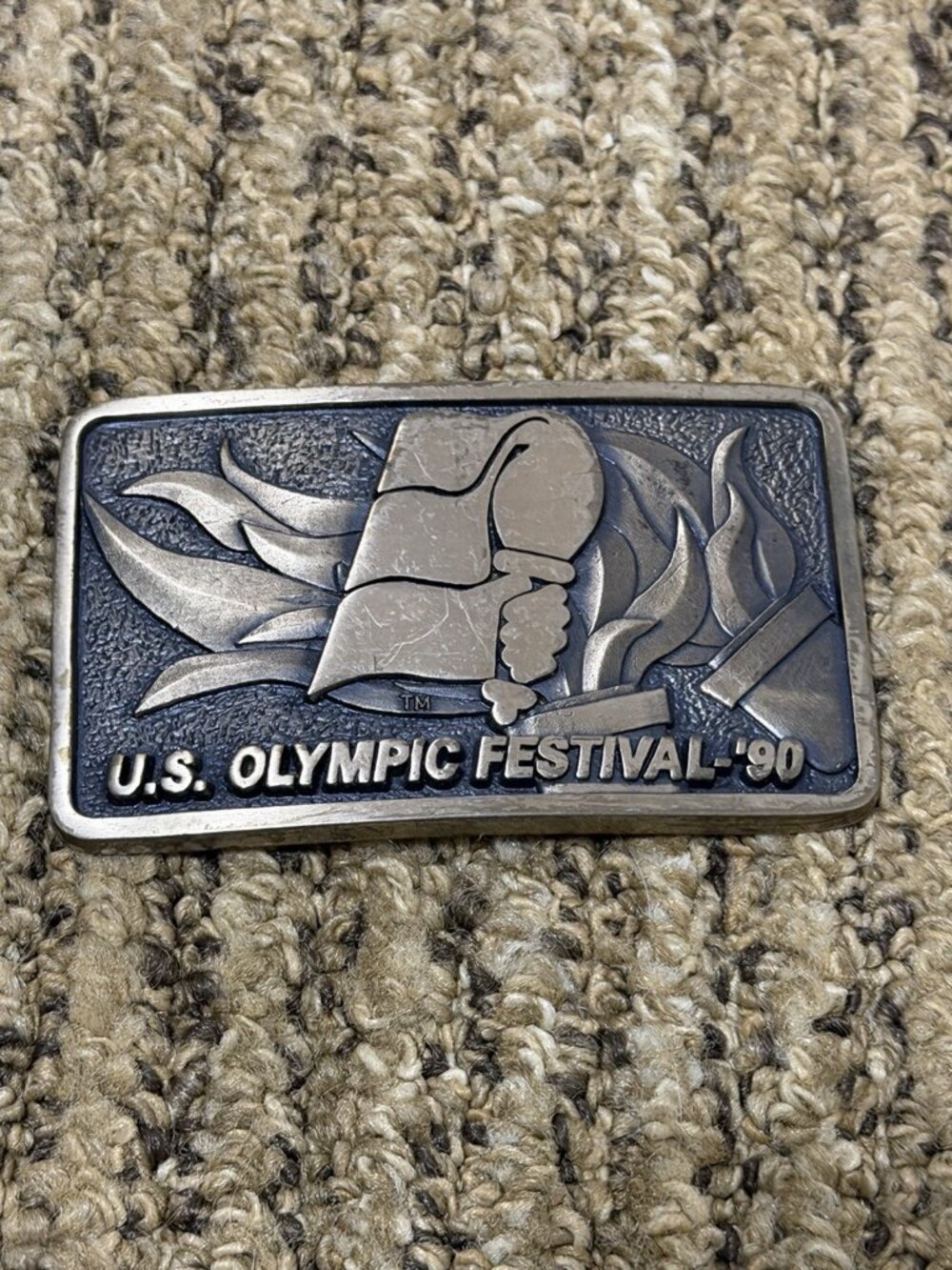 1989 Olympics Festival Commemorative Solid Brass Belt Buckle By Mwt